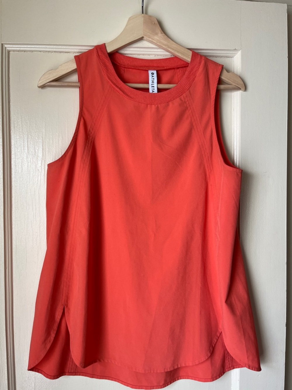 Athleta Coral-Red Sleeveless A-Line Tank